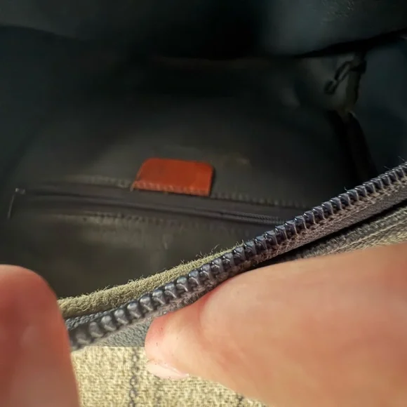 Burberry Blue and Brown Plaid Emblem Bag